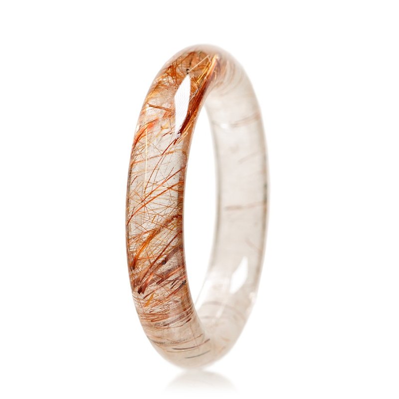 【正佳珠宝】铜钛晶 超顶级厚丝铜钛 圆骨手镯 内径55.6mm - 手链/手环 - 半宝石 多色