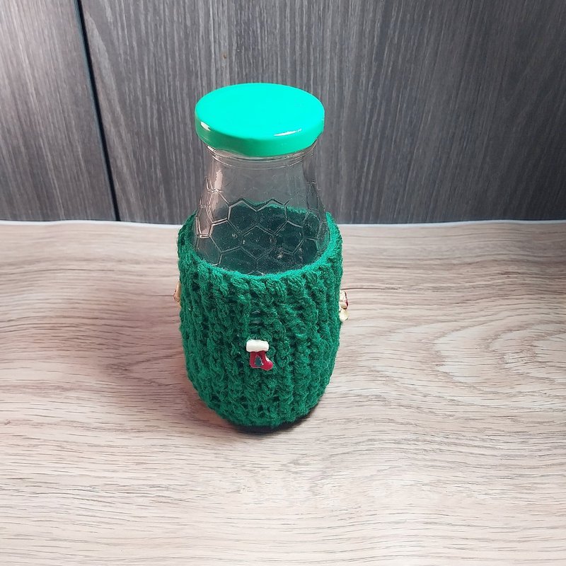 cover bottle green yarn crochet handmade Christmas theme - 其他 - 其他材质 绿色