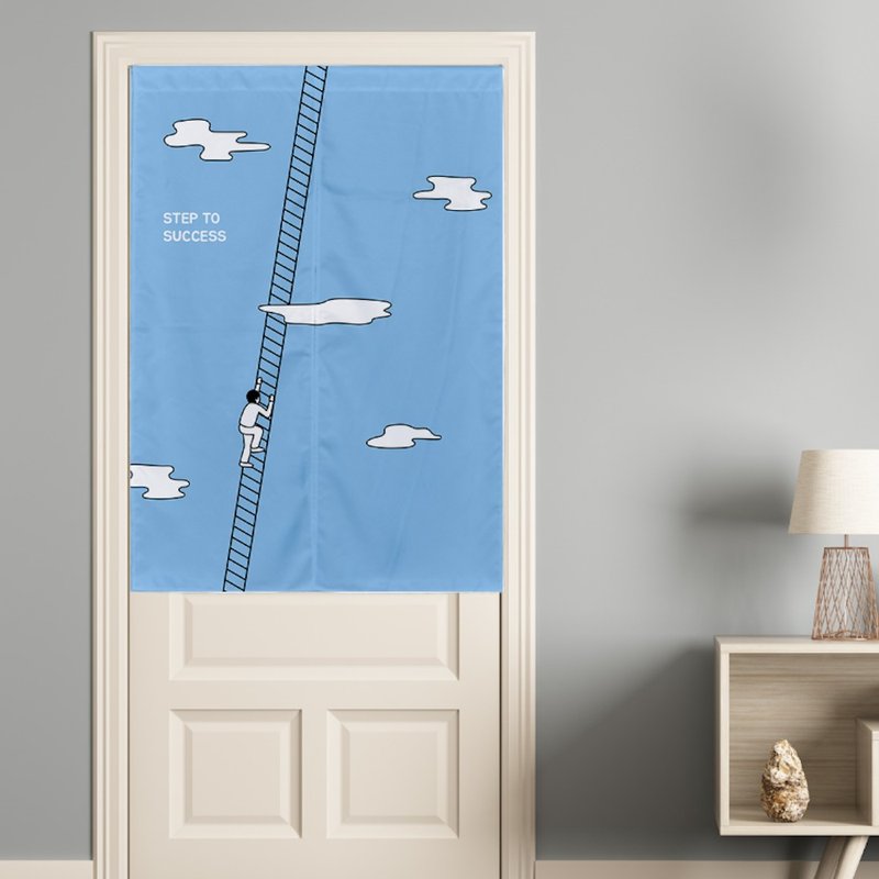 【预购】步步高升文创门帘-弹性布 - 门帘/门牌 - 棉．麻 蓝色