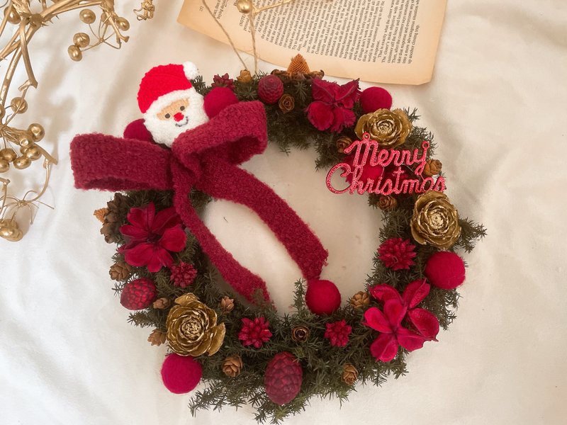 圣诞花圈/圣诞礼物/圣诞装饰/交换礼物/圣诞装饰/永生花圈 - 干燥花/捧花 - 植物．花 红色