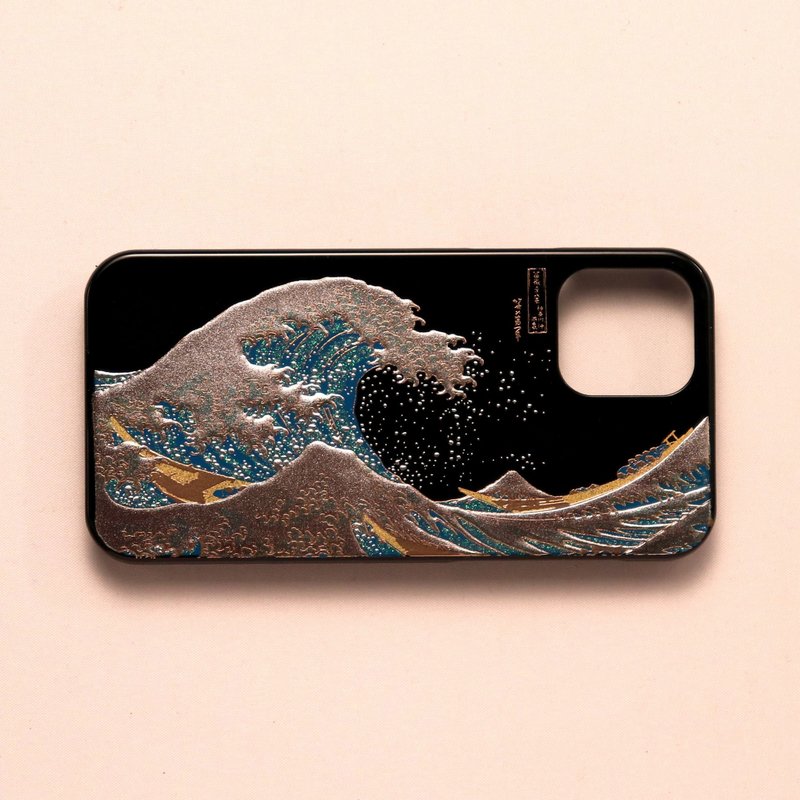 莳绘 iPhone 手机壳 iPhone 14 系列 高起伏莳绘 浪里富士 葛饰北斋 富岳三十六景 山中漆器 - 手机壳/手机套 - 其他材质 