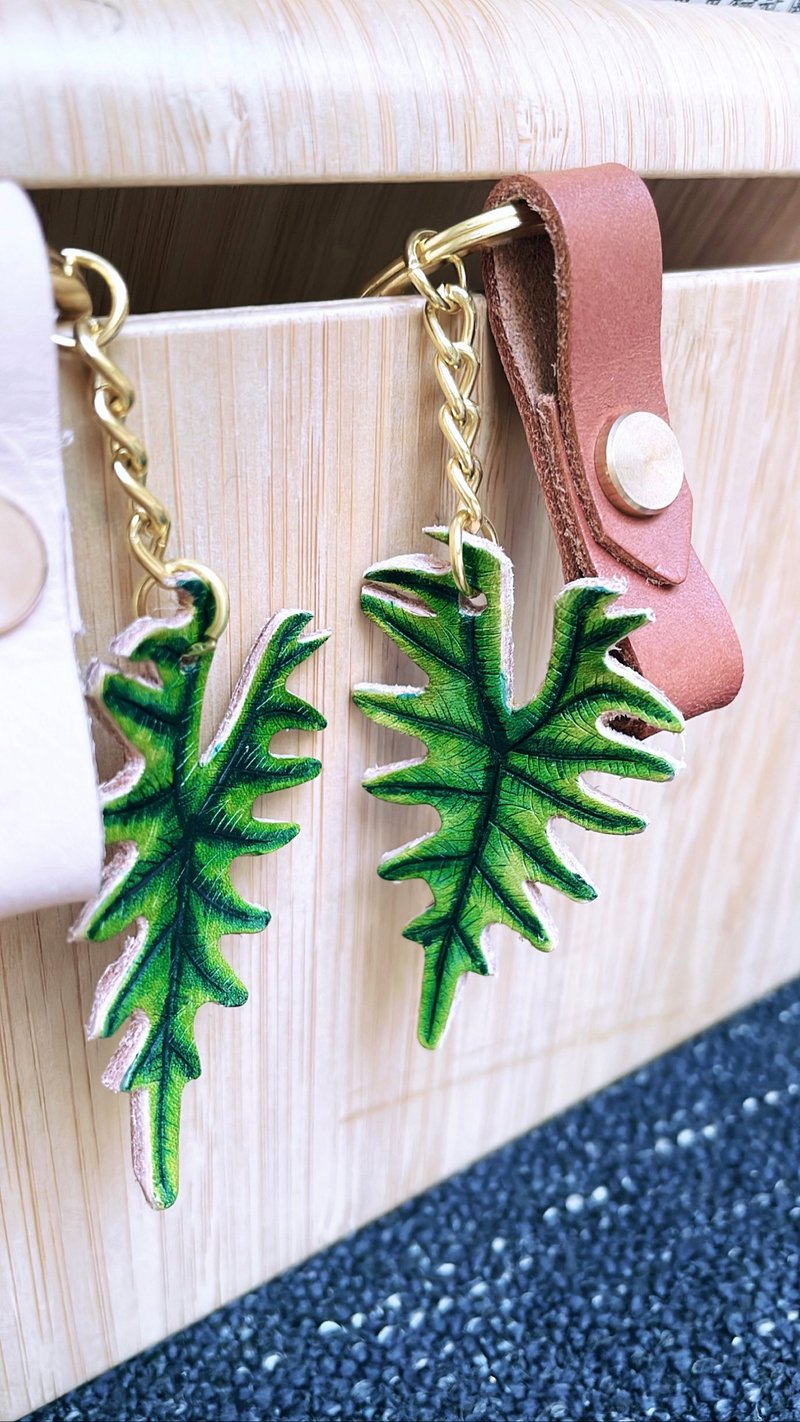 杰克林植物皮革钥匙圈-可刻字 - 钥匙链/钥匙包 - 真皮 绿色