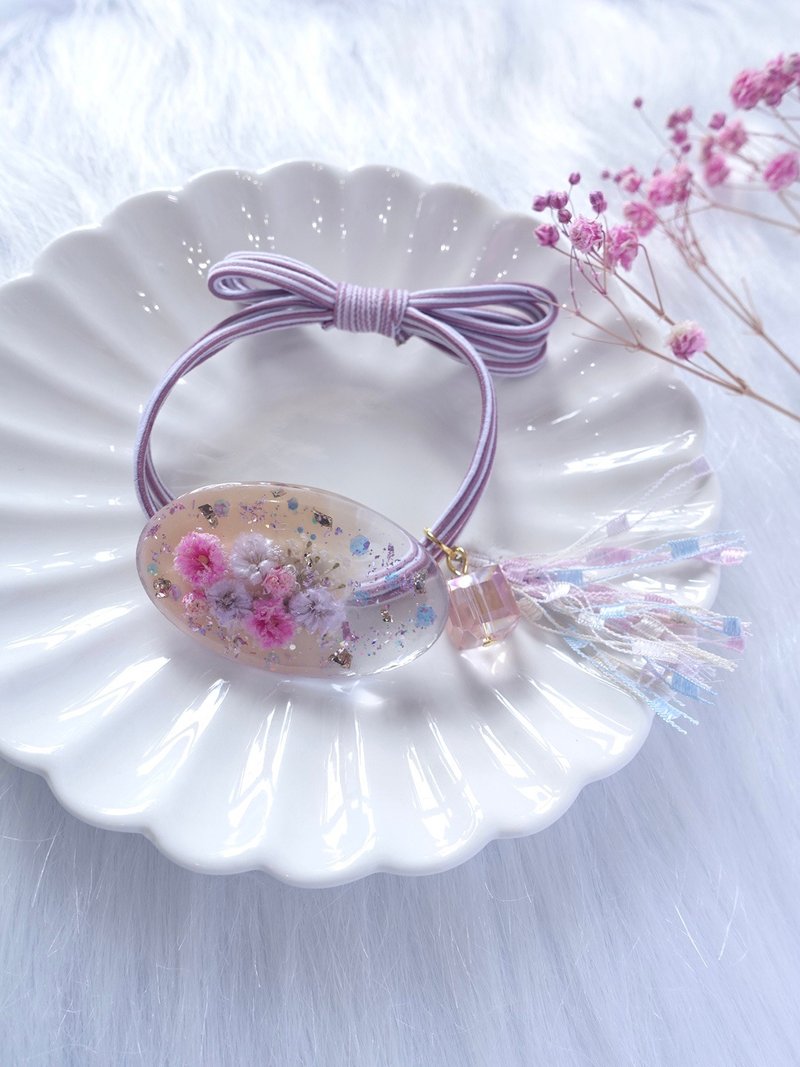 原创手工 干燥花 发圈 橡筋 滴胶 树脂 Resin Hair Accessory - 发饰 - 其他材质 