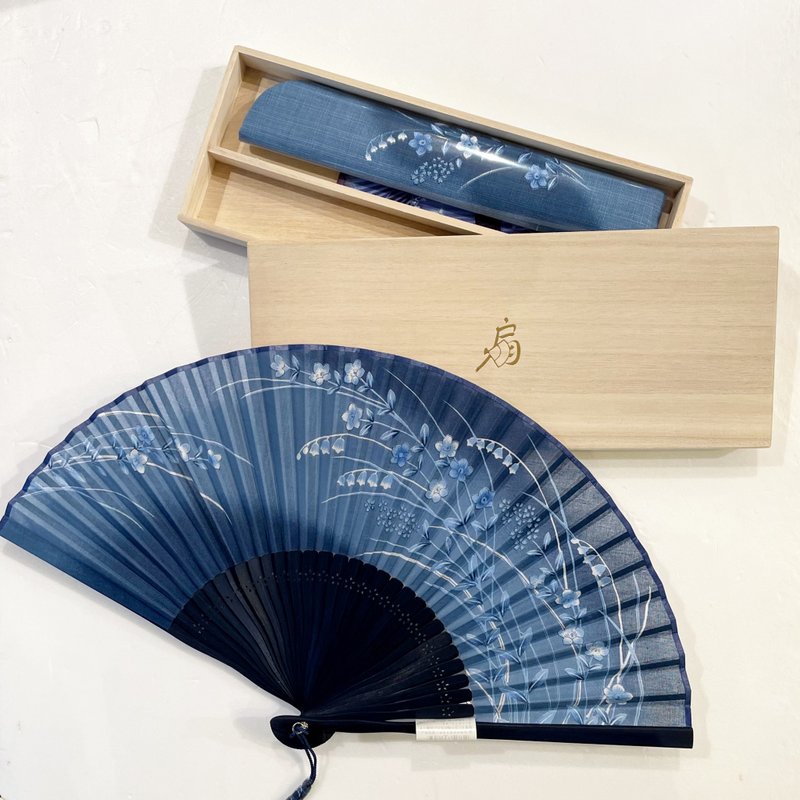 京都蓝染扇子-蓝乃町系列 - 扇子 - 棉．麻 