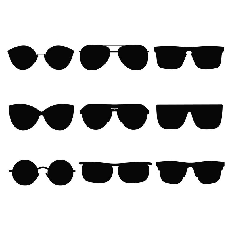 Sunglasses svg, sunglasses template, sunglasses pdf, sunglasses cut file, Cricut - 图文模板设计 - 其他材质 
