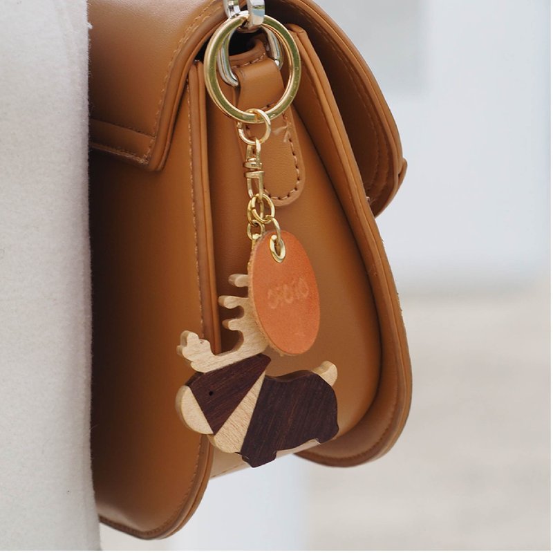 【手工实木吊饰】森林小鹿/ 定制刻字 /送礼首选/生日礼物 - 吊饰 - 木头 绿色