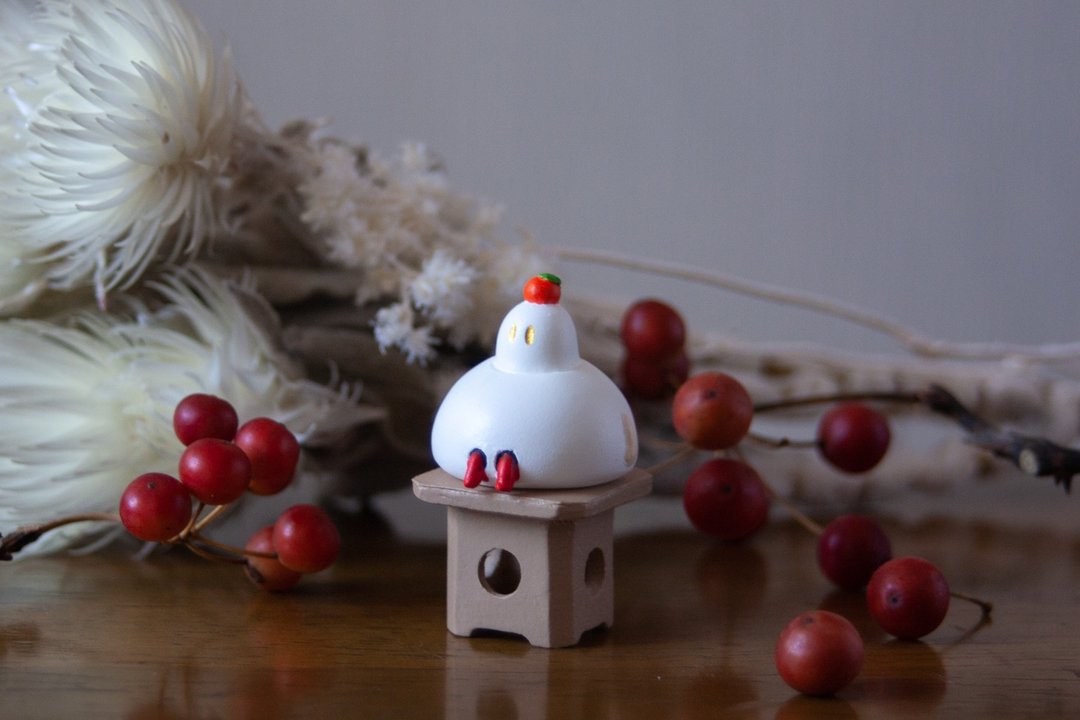 A minifigure of a ghost who wants to be a kagami mochi - 玩偶/公仔 - 塑料 白色
