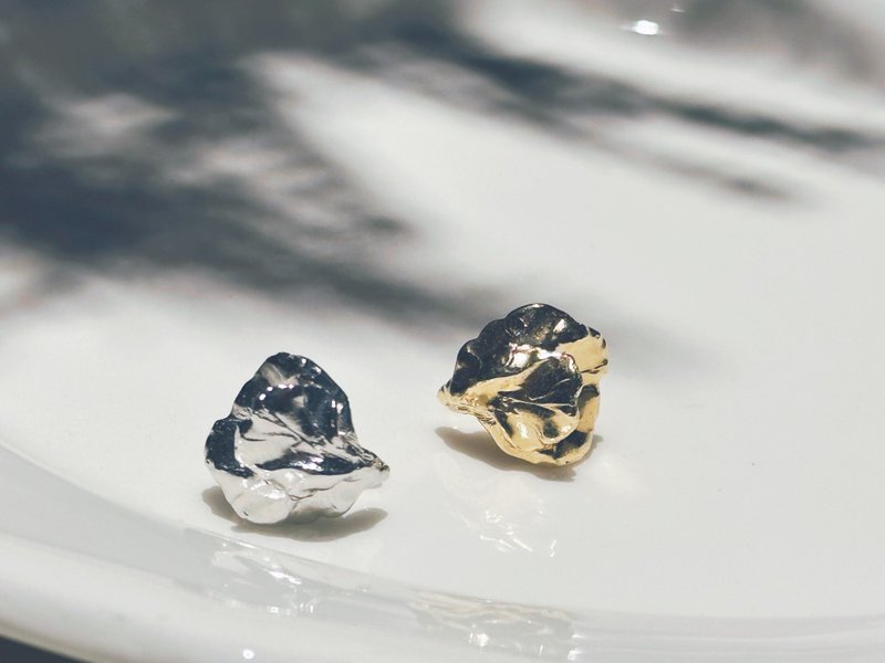 花瓣耳扣Earcuff - 耳环/耳夹 - 纯银 银色