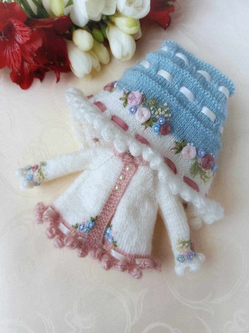 Blythe/Pullip、娃娃夹克和帽子的针织套装 - 桌游/玩具 - 羊毛 