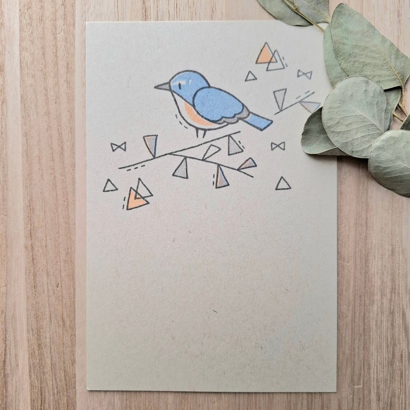 明信片 蓝鶲 - 卡片/明信片 - 纸 