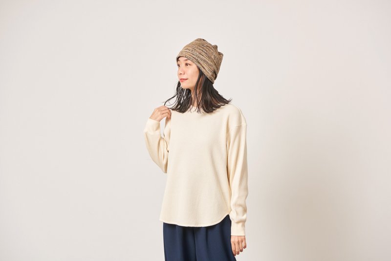 韩系时尚轻量混色四季皆宜针织帽 (男女适用) - 帽子 - 聚酯纤维 咖啡色