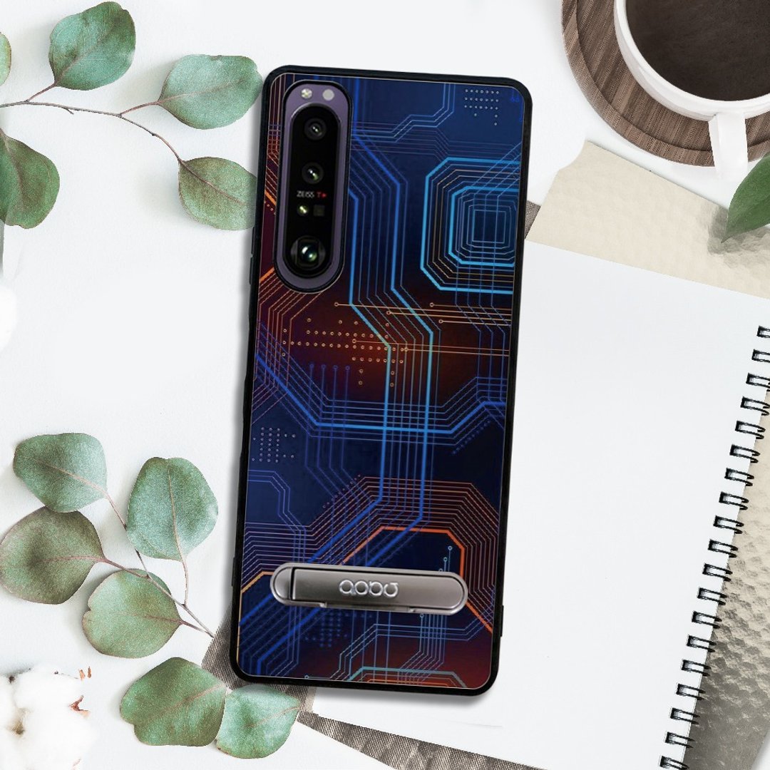 Sony Xperia 1 IV 减震立架手机壳-科技-电流 - 手机壳/手机套 - 其他材质 多色