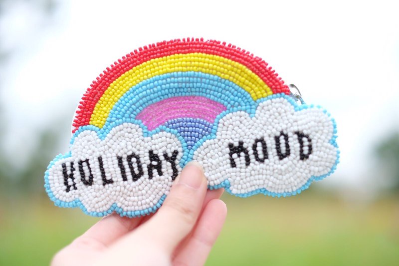 Rainbow Coinsbag (全人手珠子刺绣) - 零钱包 - 塑料 多色