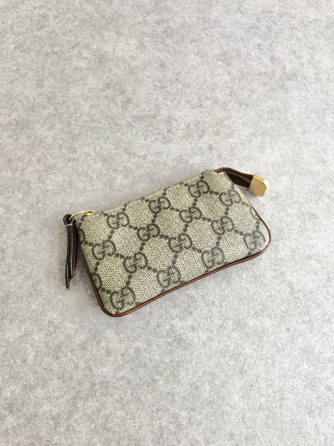 【日本直送 名牌中古包】GUCCI 古驰 零钱包 米色 GG帆布 PVC vintage 古董 老品 m54bjw - 零钱包 - 防水材质 咖啡色