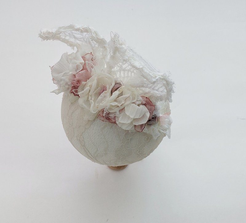 兔耳发带、兔花冠、新生儿拍照道具、 - 婴儿帽/发带 - 其他材质 白色