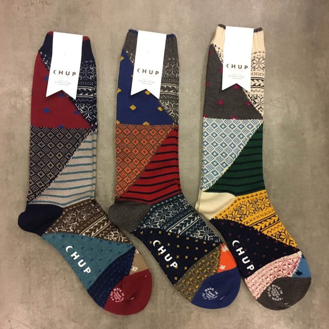 Fairycookies 日本制造 CHUP SOCKS 民族风雪花袜 M号 NAUGHTY 长袜 - 袜子 - 棉 多色