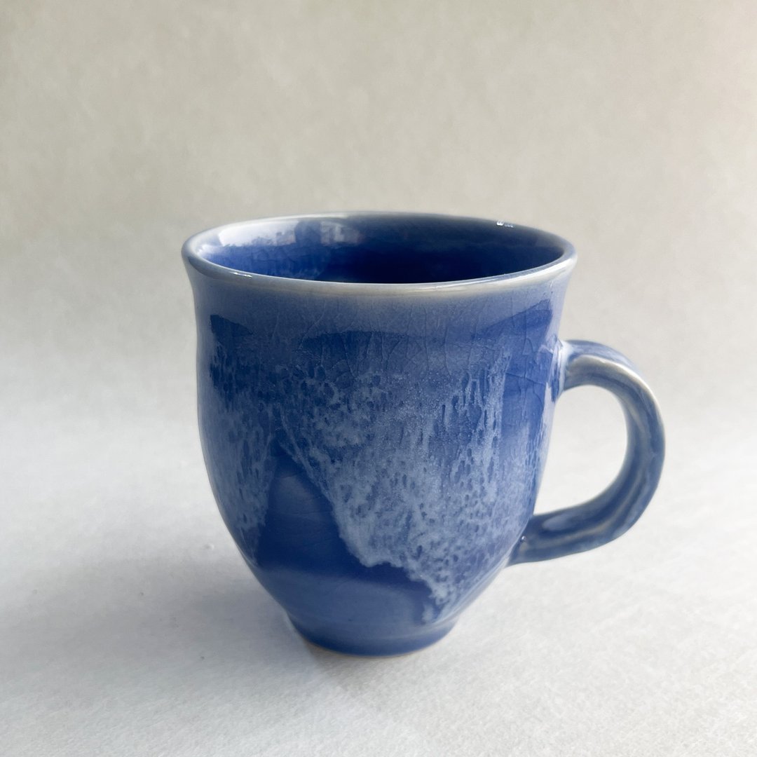 浪花琉璃。手工陶瓷马克杯 咖啡杯 茶杯 杯子 父亲节 - 咖啡杯/马克杯 - 陶 蓝色