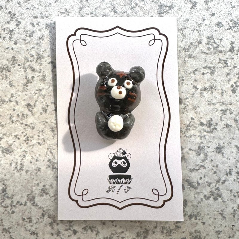 老虎果冻胸针 - 胸针 - 树脂 黑色