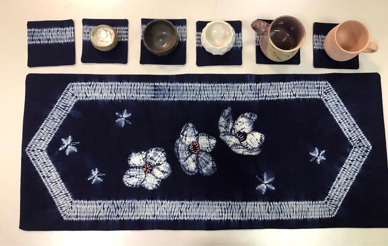 饮茶系列桌巾组 - 餐垫/桌巾 - 棉．麻 蓝色