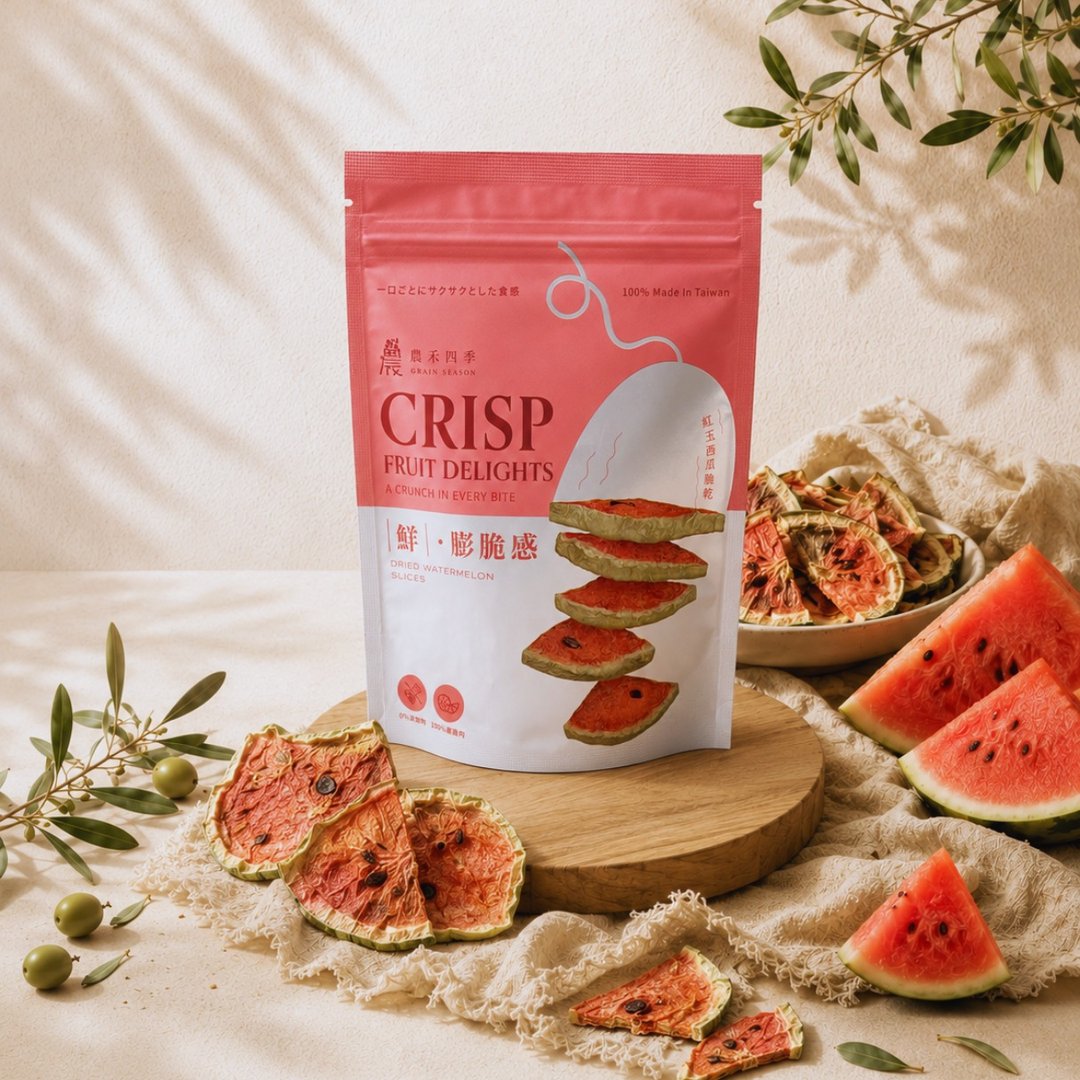 【 农禾四季 | 膨脆食感 】果干 • 红玉西瓜脆干 - 水果干 - 新鲜食材 红色