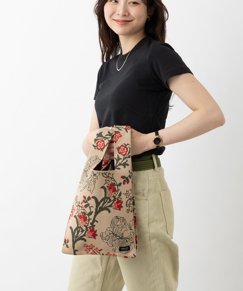 Jubilee 针织托特包 威廉莫里斯图案 大型环保袋款 05. 金百合 - 手提包/手提袋 - 聚酯纤维 多色