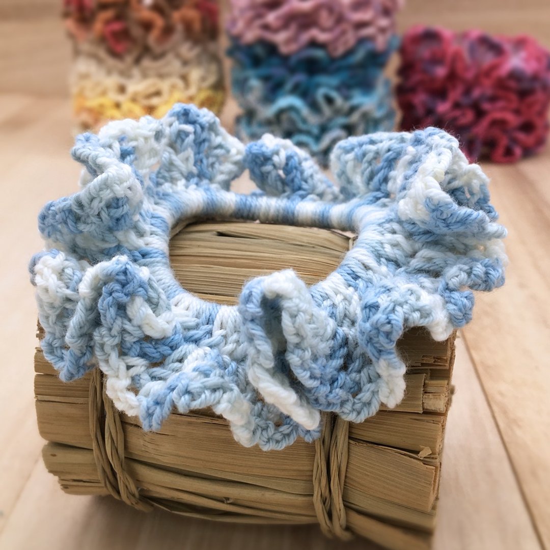 Hair Scrunchies - Colourful Hair Ties & Elastics - Crochet Hair Accessories - 发饰 - 棉 蓝色
