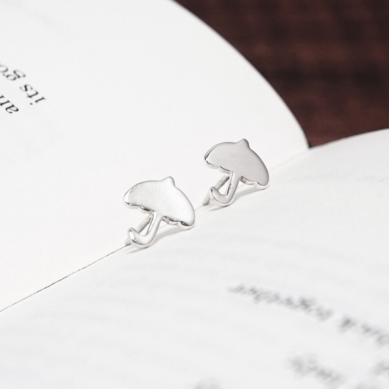 两支小雨伞 925纯银耳环 - 耳环/耳夹 - 纯银 银色