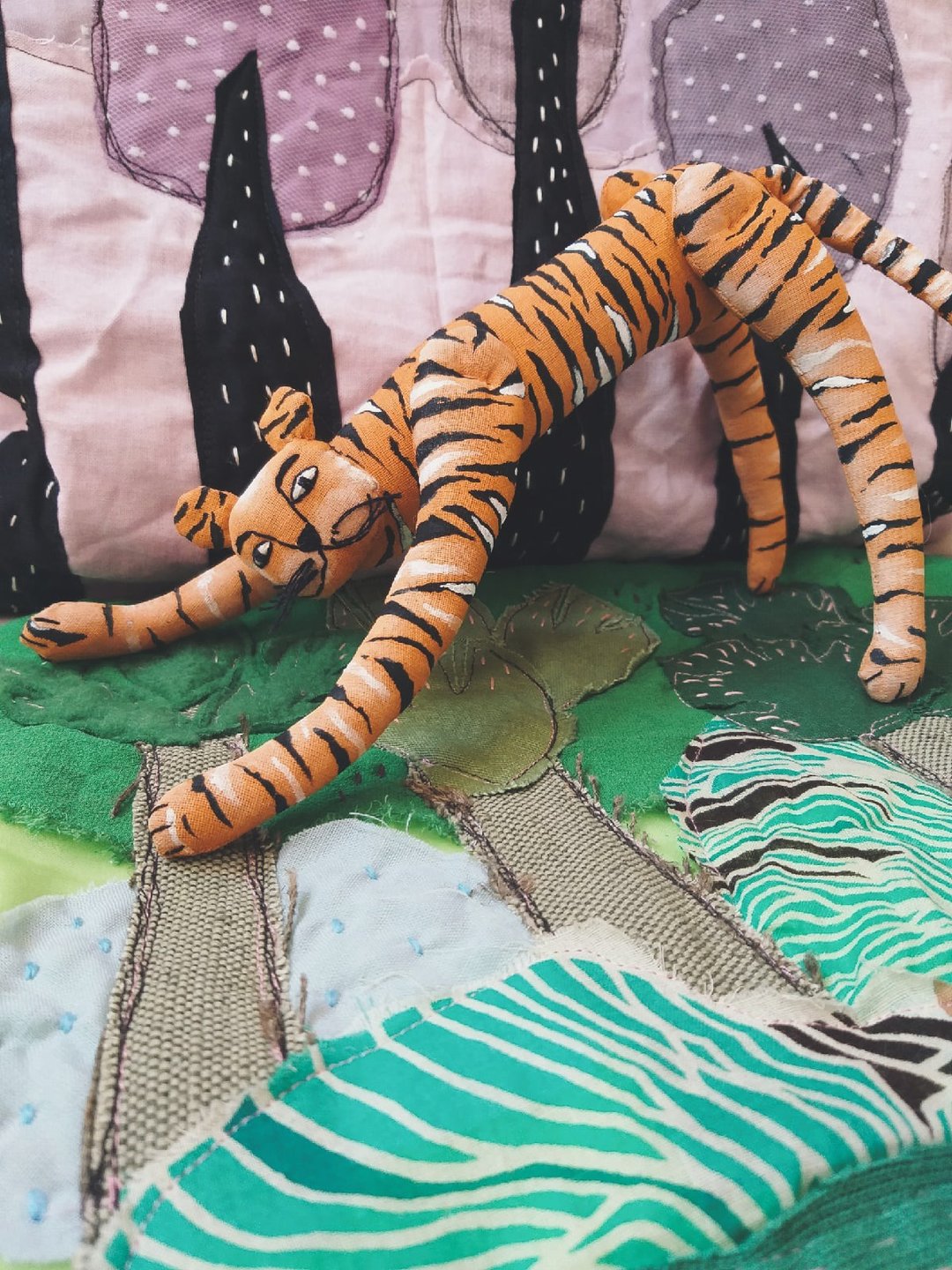 Unique toy,其中的一种,手作玩偶,BOHO style animal toys, custom toy,老虎 - 玩具/玩偶 - 其他材质 橘色