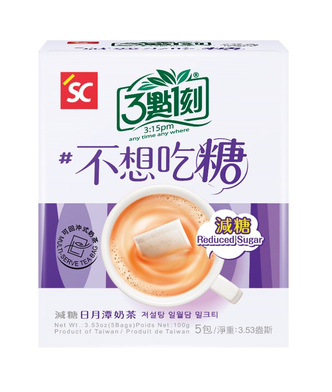 【3点1刻】减糖日月潭奶茶 5入/盒 - 奶类/豆浆 - 其他材质 紫色