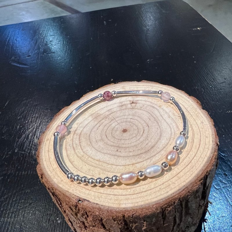 纯银X水晶X珍珠手作手链 - 手链/手环 - 其他材质 多色