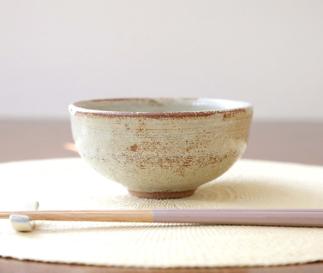 红泥白釉饭碗 - 碗 - 陶 卡其色