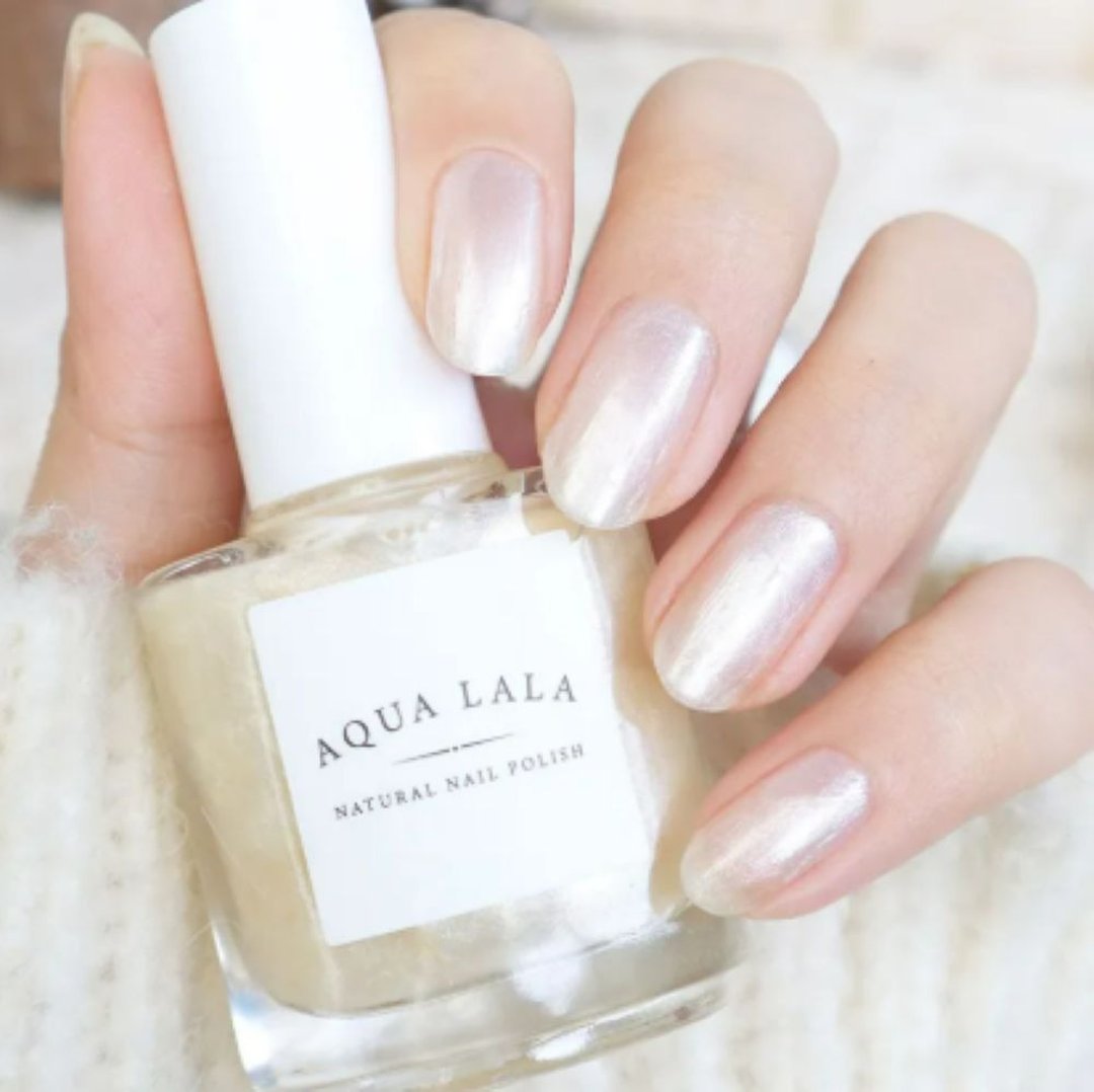 Aqualala-天然无害指甲油 •无臭味-N401 珍珠雨 - 指甲油/指甲贴 - 玻璃 