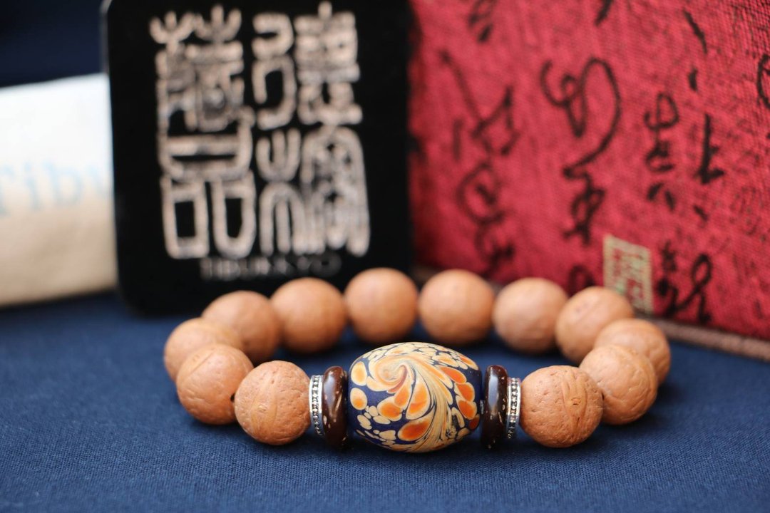 尼泊尔凤眼菩提 14mm 定制化串珠设计 菩提子手链手环 琉璃佛珠 - 手链/手环 - 植物．花 