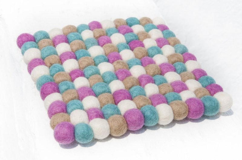 马卡龙露营道具 野餐道具 厨房 手工羊毛毡汤圆色 糖果色羊毛毡 彩虹 隔热垫 锅垫 羊毛毡锅垫-梦幻彩虹水果茶 方型锅垫 - 餐垫/桌巾 - 羊毛 多色