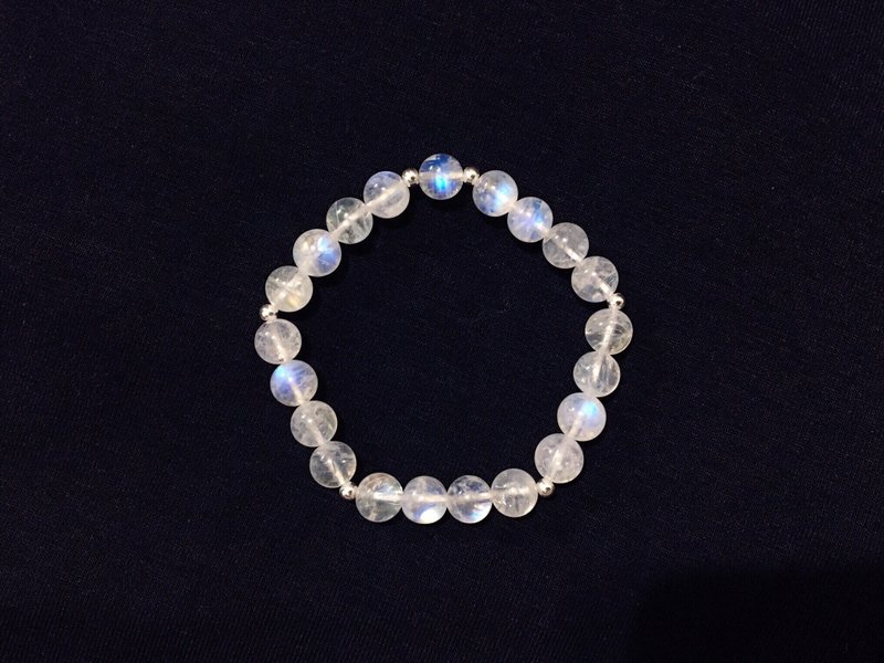 【Pure】月光石 纯银 手链 - 手链/手环 - 半宝石 