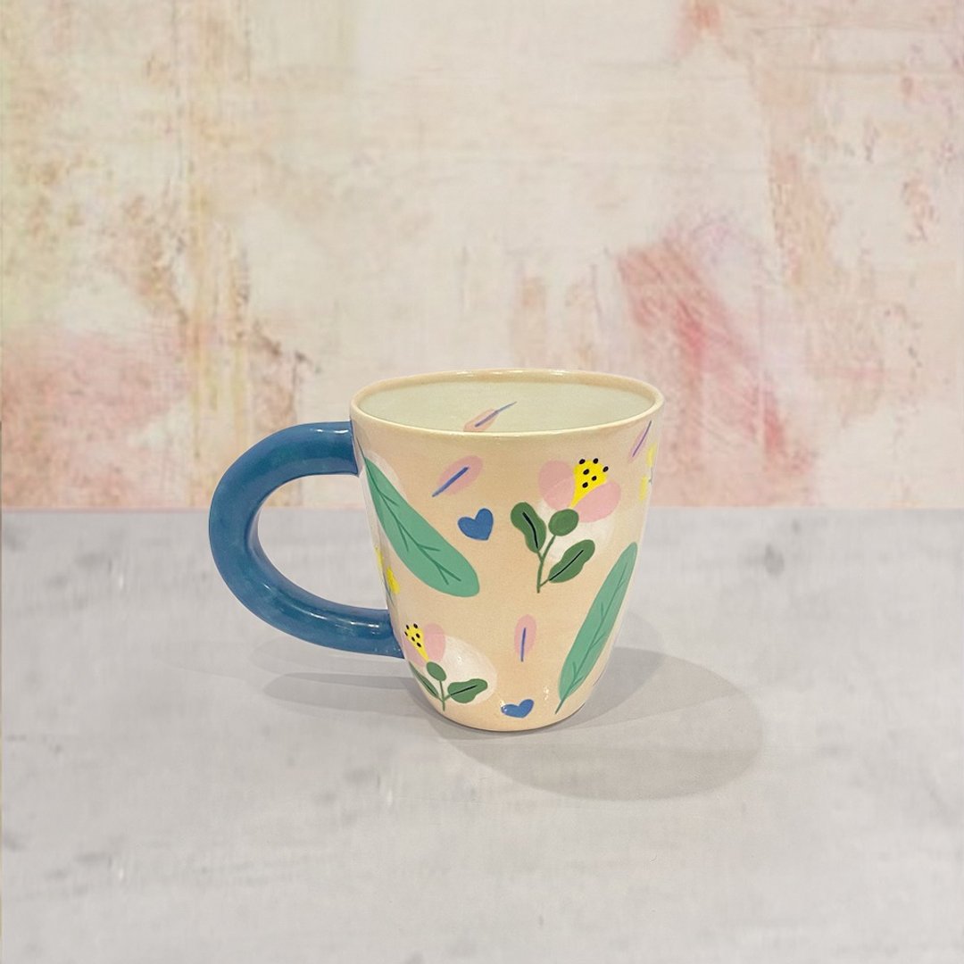 HAND-MADE Sweet lovely soft pink mug - 咖啡杯/马克杯 - 陶 