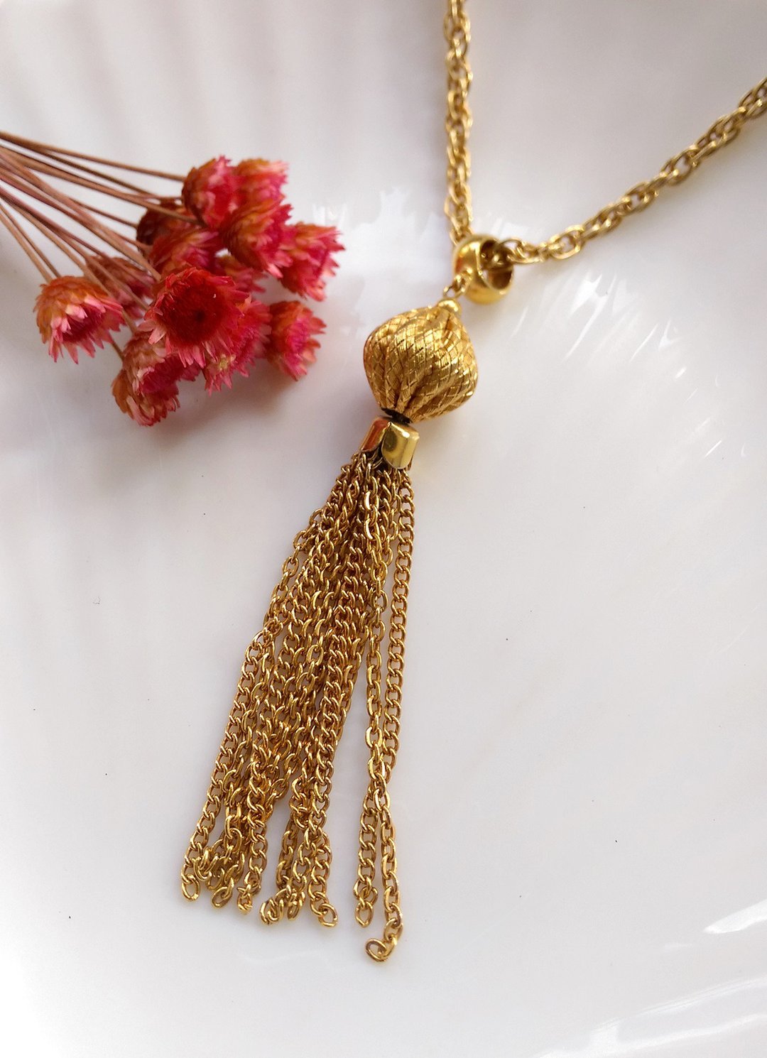 西洋古董饰品。金色流苏 简约 项链 - 项链 - 其他金属 金色