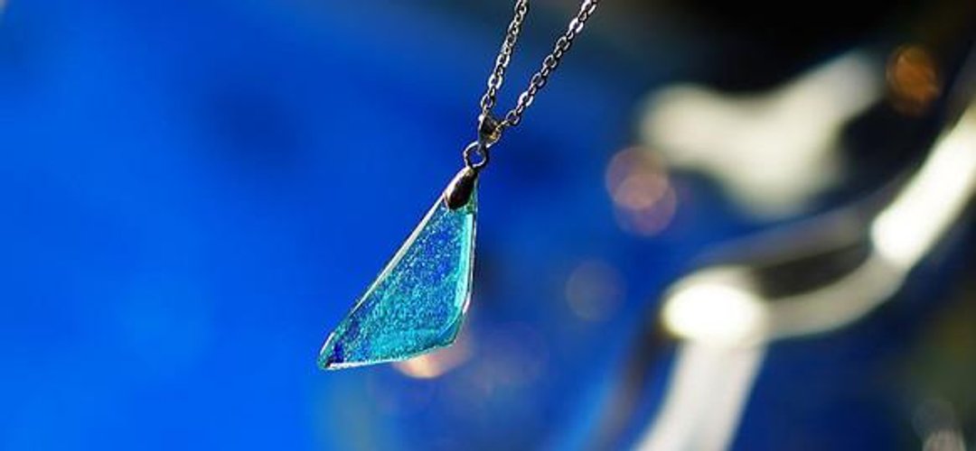 [Made to order] Blue sandy beach - 项链 - 其他金属 