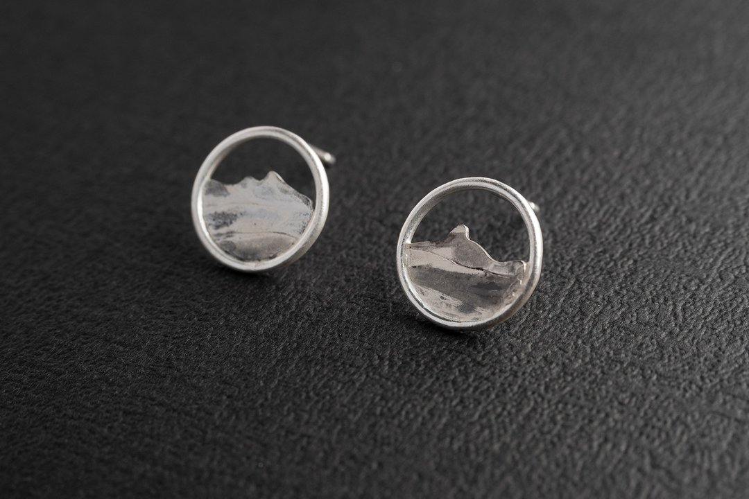 【日日系列】迷你观景窗 纯银耳环 Silver Earrings - 耳环/耳夹 - 纯银 