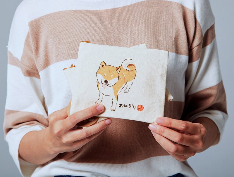 小饭团 柴柴小小包 笑笑柴  限量 - 化妆包/杂物包 - 棉．麻 金色