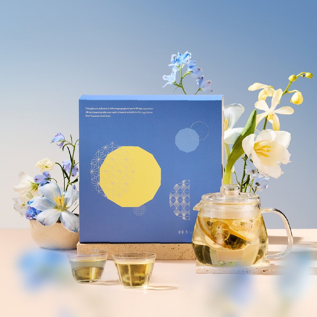 【LUNAR FACETS 02】小草作中秋限定礼盒 自选花果茶礼 10 入 - 茶 - 新鲜食材 蓝色