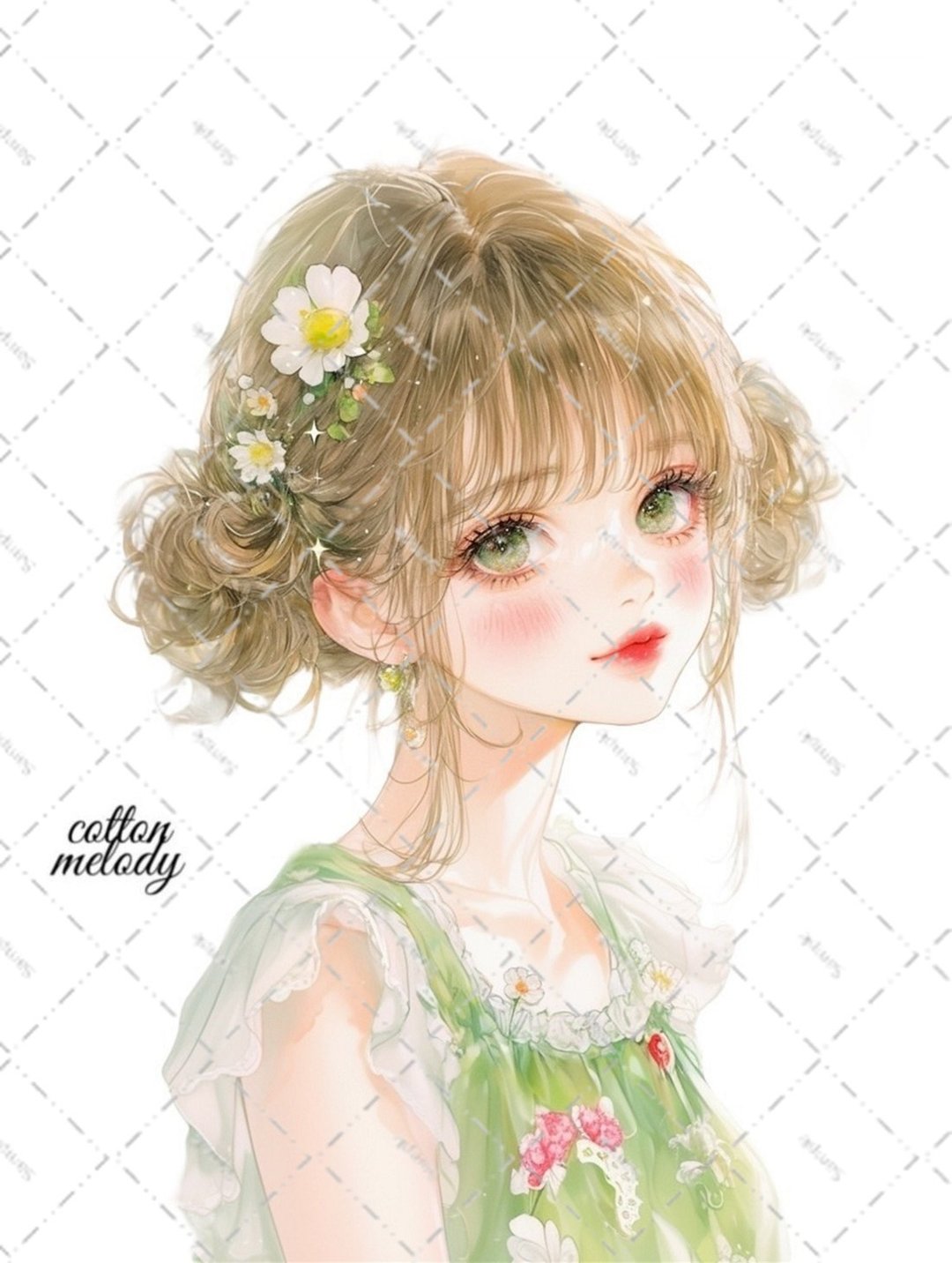 original sticker no.5611 人物贴纸 原创贴纸 人物插画贴纸 女孩贴纸 原创人物插画贴纸 - 贴纸 - 纸 
