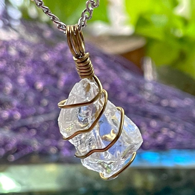 阿赛斯特莱水晶项链 | 铜线编织 独一无二 - 项链 - 水晶 透明