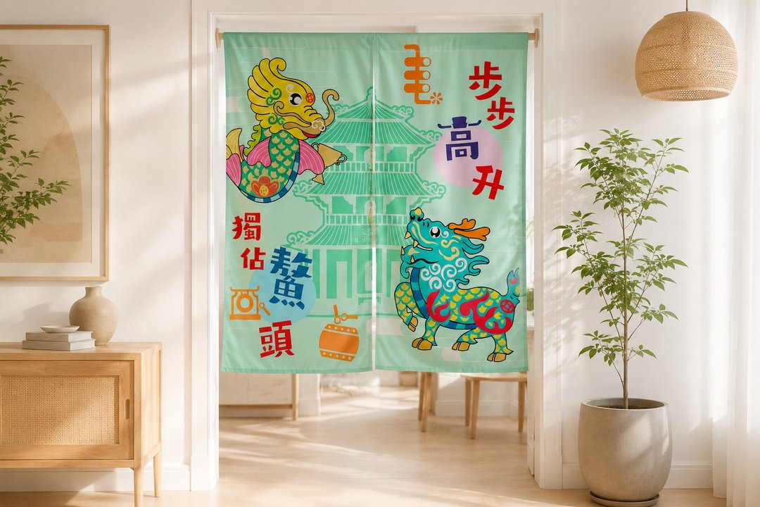 步步高升门帘 不含伸缩杆 - 门帘/门牌 - 棉 绿色