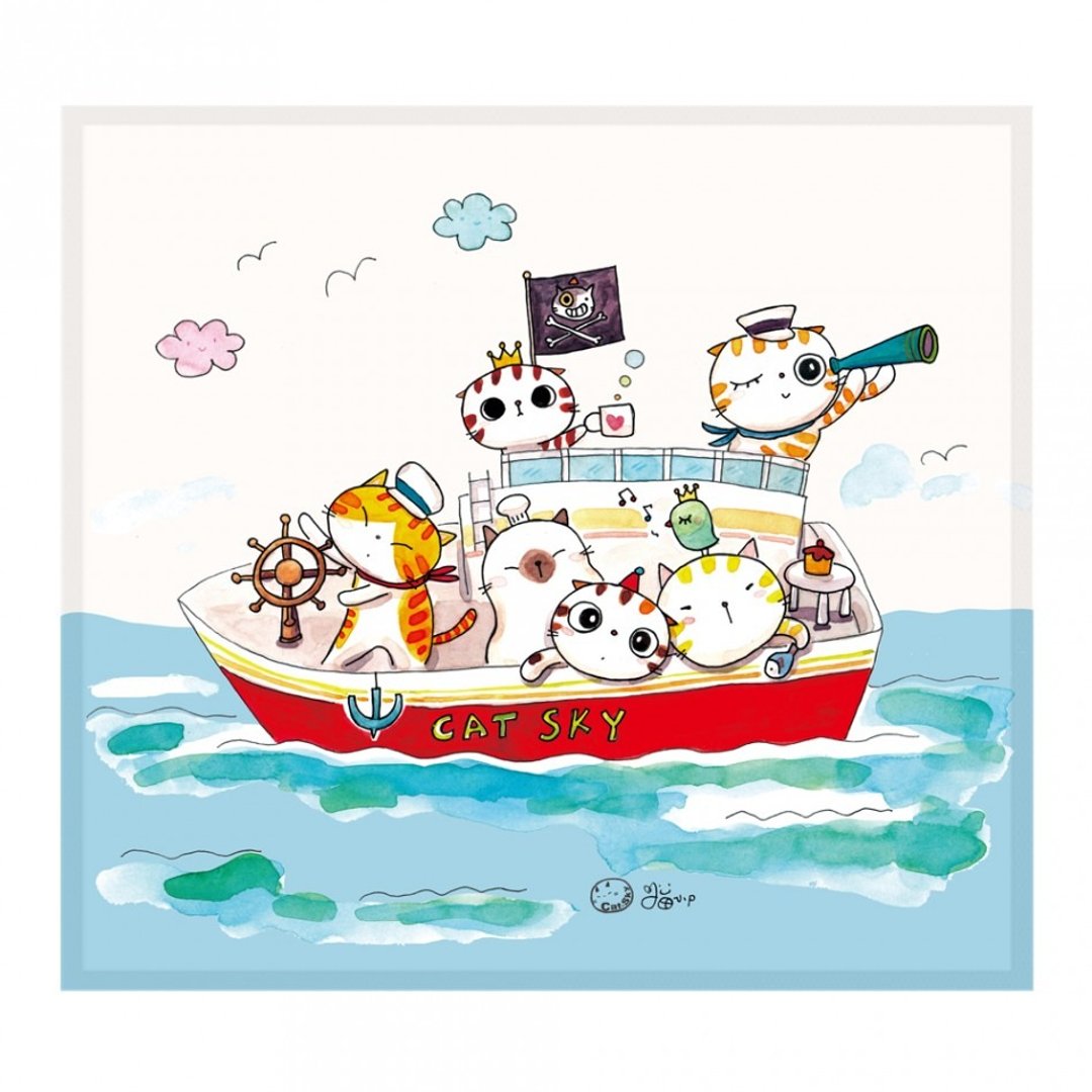 插画家系列 猫小p - 肥猫海贼团 ll 擦拭布 - 眼镜盒/眼镜布 - 聚酯纤维 多色