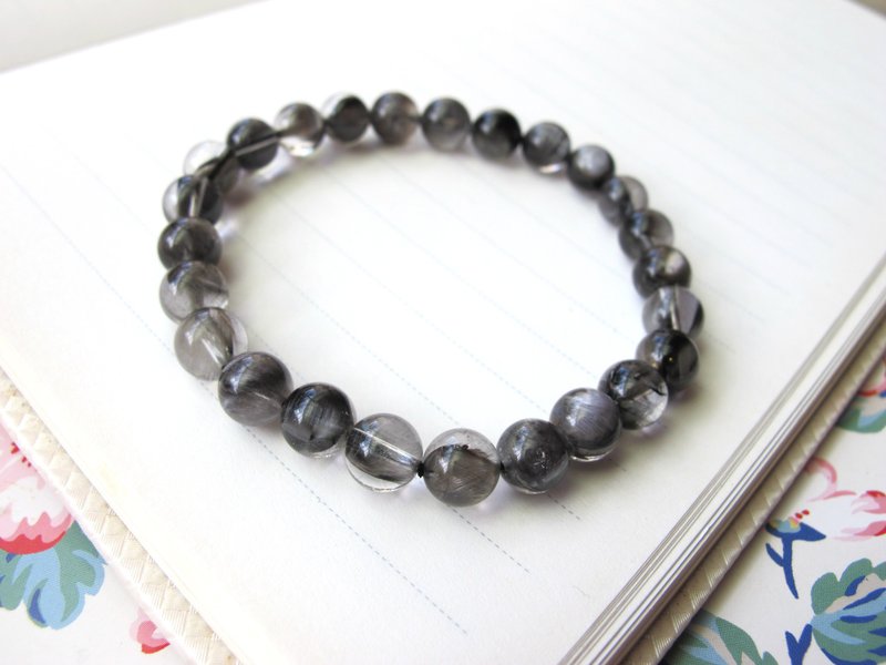 银钛晶7mm【银钛晶】主招财纳宝 辟邪化煞 - 手链/手环 - 水晶 银色