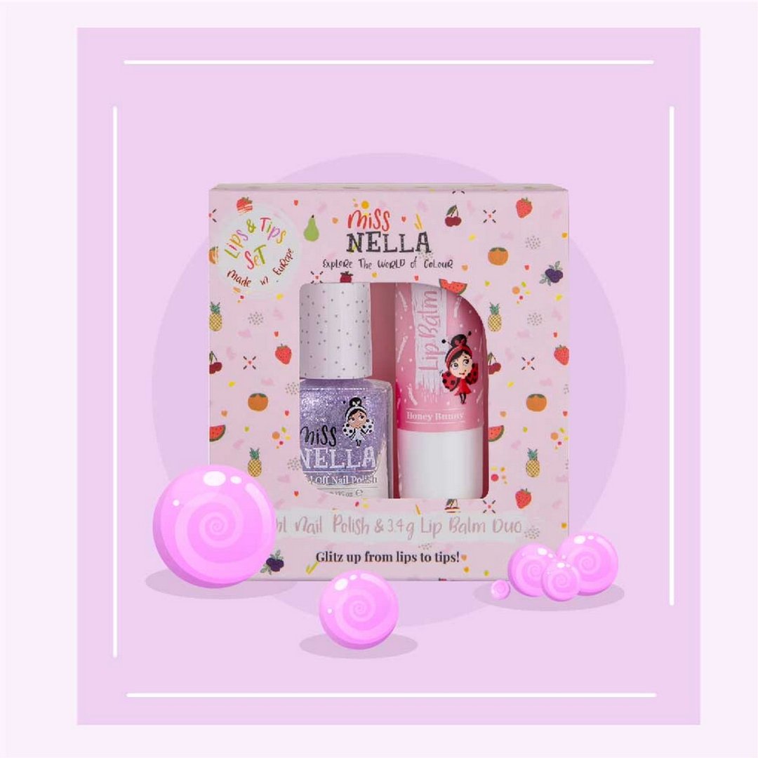 英国【Miss NELLA】儿童水性彩妆糖果罐系列2入组-泡泡糖 - 唇彩/颊彩 - 其他材质 紫色