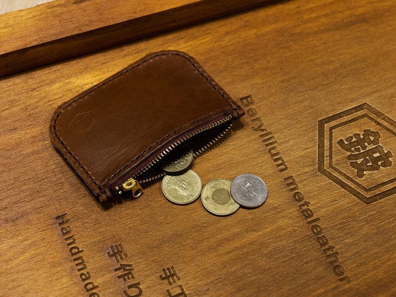 山丘拉链零钱包 - 零钱包 - 真皮 咖啡色