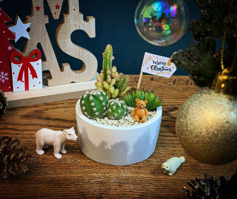 【24h出货.超疗愈桌上型造景】多肉奇幻乐园渲染水泥盆 送小动物 - 植栽/盆栽 - 水泥 灰色