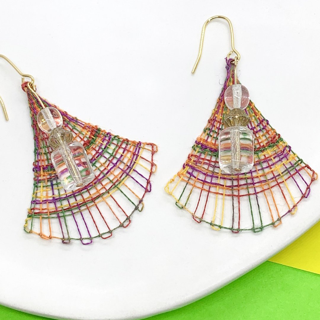 Nanduti earrings  fruits - 耳环/耳夹 - 绣线 多色